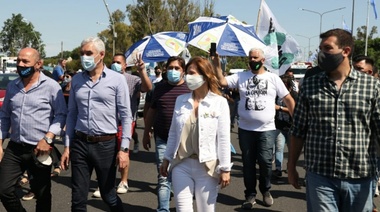 Saintout encabezó la Caravana de las militancias al Congreso