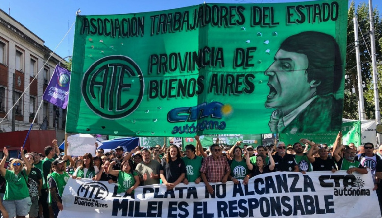 Con reclamos a Milei y a Kicillof, ATE le hace frente a la precarización con paro y movilización