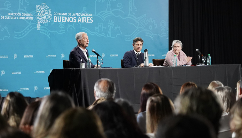 Con Kicillof en escena, Alak reivindicó la educación pública y sacó pecho por las obras escolares