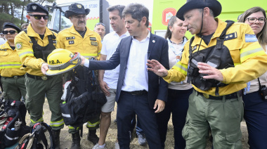 Prevención de incendios: Kicillof contrastó el discurso del individualismo con la organización comunitaria