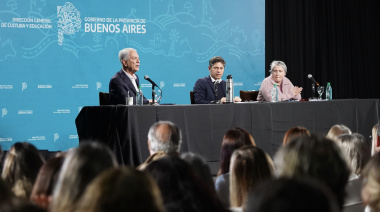 Con Kicillof en escena, Alak reivindicó la educación pública y sacó pecho por las obras escolares
